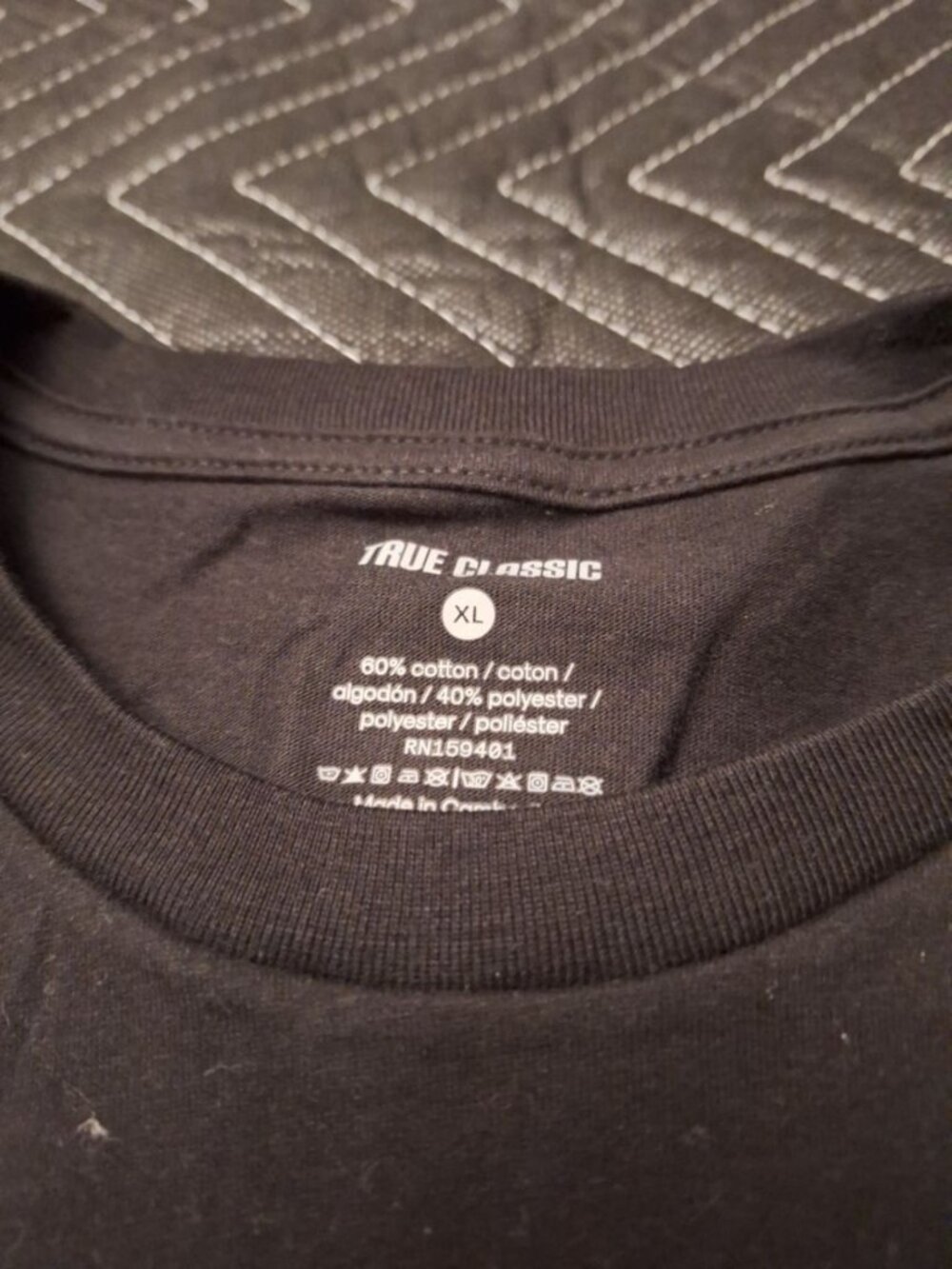 Bundle of 10 True Classic Men’s Black T-Shirts Size XL Cotton Blend Crew Neck Te - Picture 2 of 3